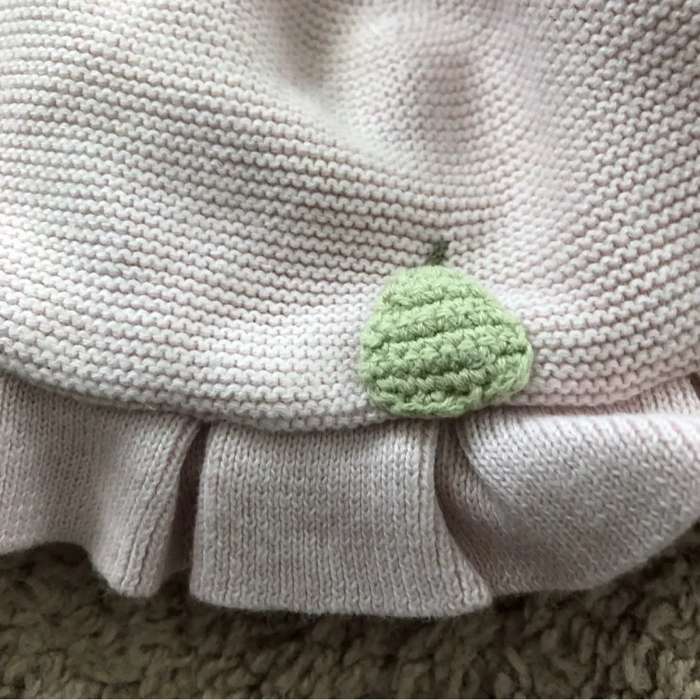 Janie and Jack Lafayette Cloche Baby Girl 3-6‎ Mos Pale Pink Green Pear Ruffles
